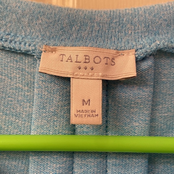 Talbots Sweatshirt Sweater Pullover Robin Egg Blue Pleated Back WM SZ M - Picture 11 of 12